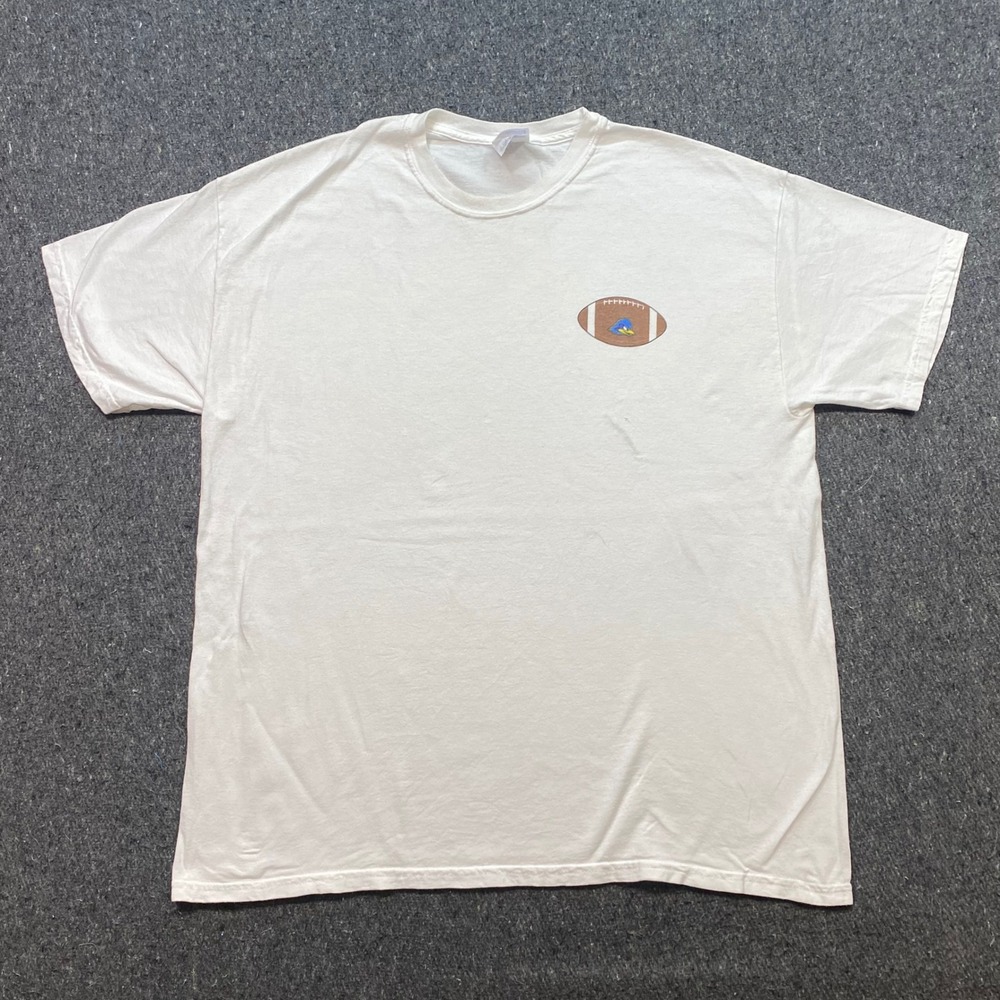 TShirt Sz XL Mens White Skater Retro Football Blue Bird Mascot Graphic Tee